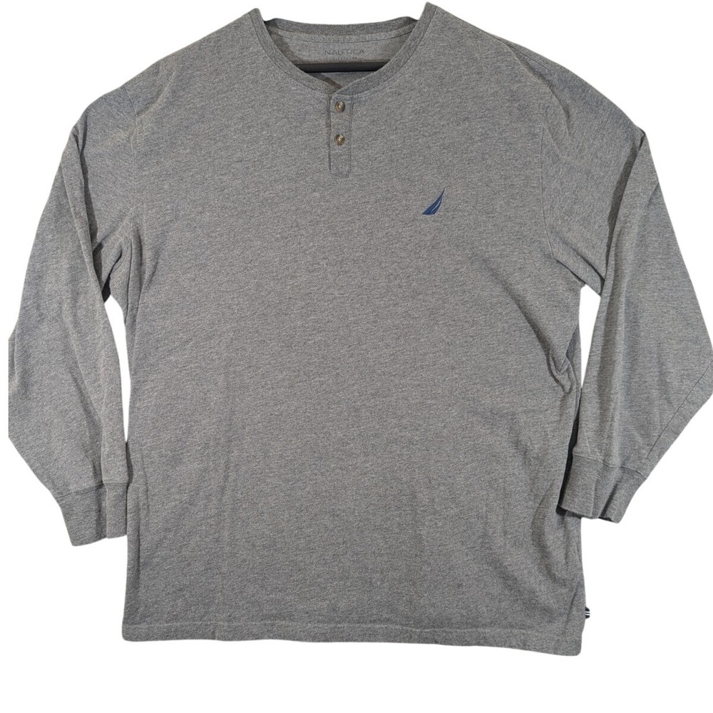 Nautica Sleepwear Shirt Men's XXL Long Sleeve Gray